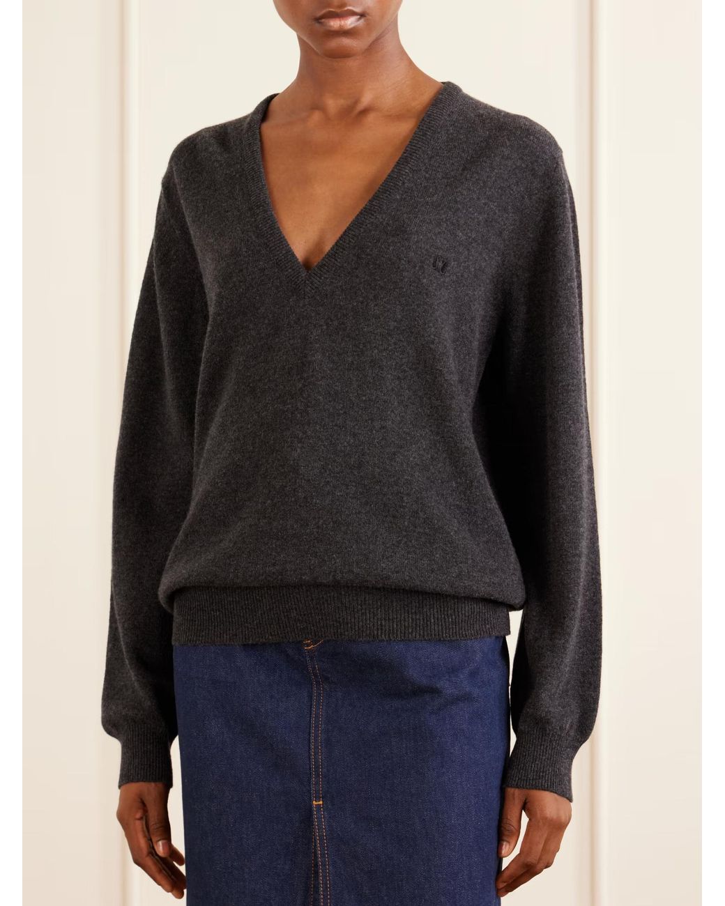 Blazé Milano Blue Highland Embroidered Wool And Cashmere Blend Sweater