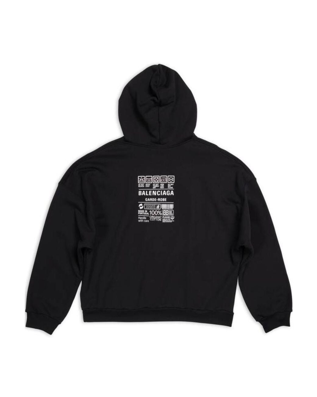 Balenciaga Black Logo Printed Long-Sleeved Hoodie