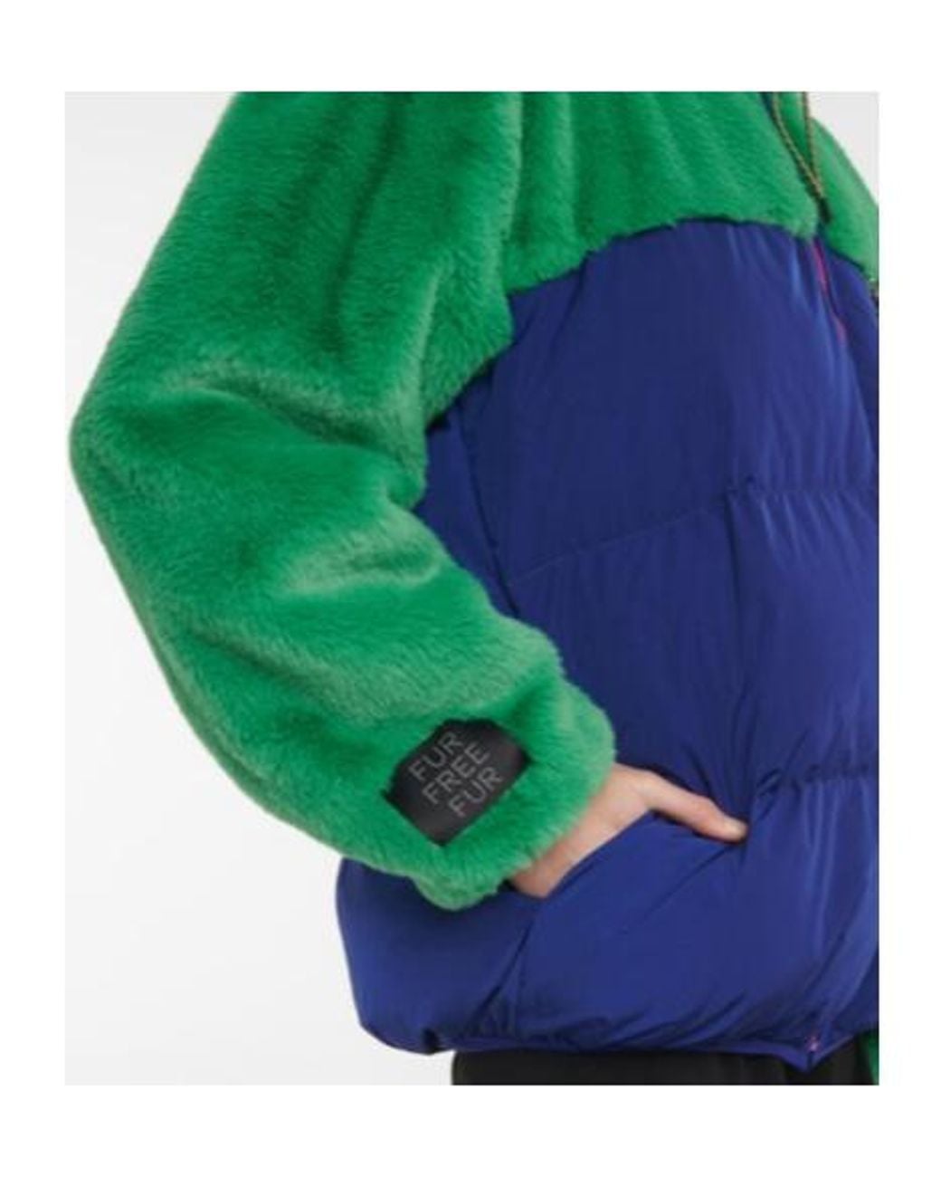 Stella McCartney Green Color-Blocked Loose Cotton Jacket