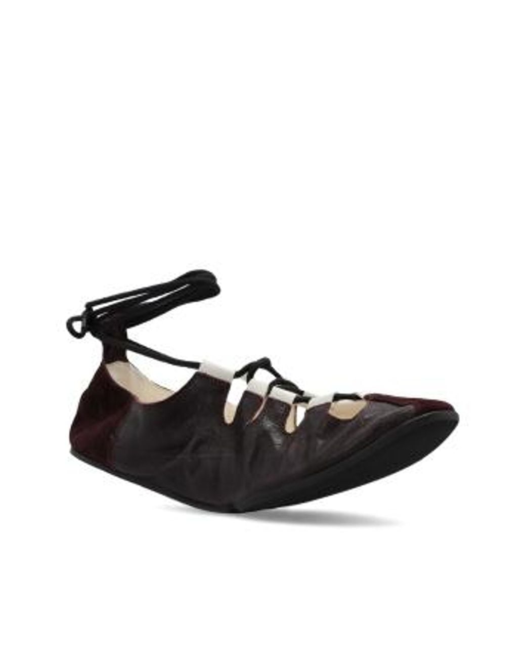 Alaïa Black Lace-Up Ballet Shoes