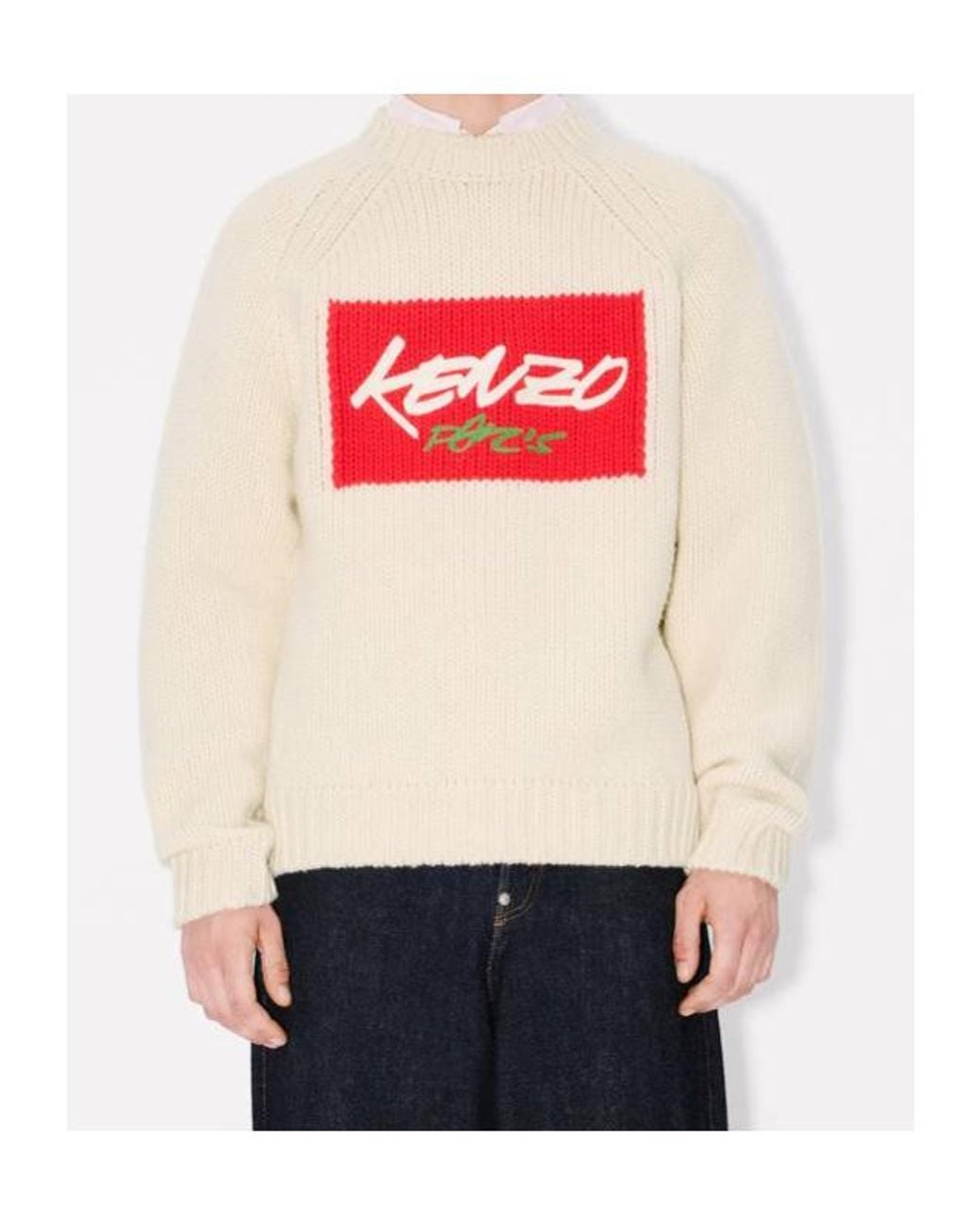 KENZO White X Futura 2000 Crewneck Knitted Jumper for men