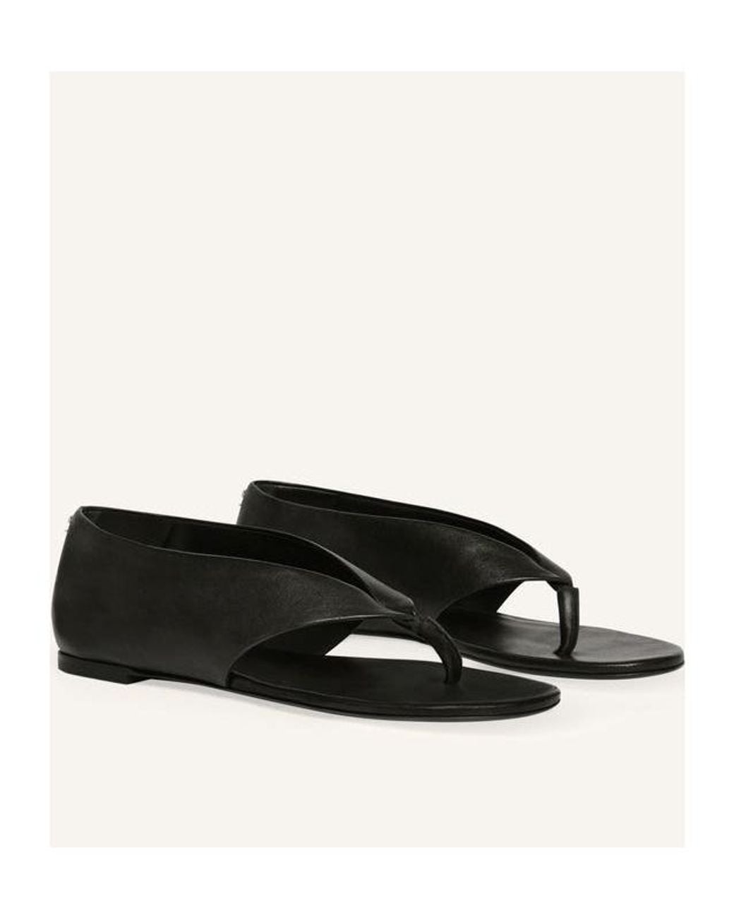 Courreges Black Courrèges Open Thong Strap Sandals