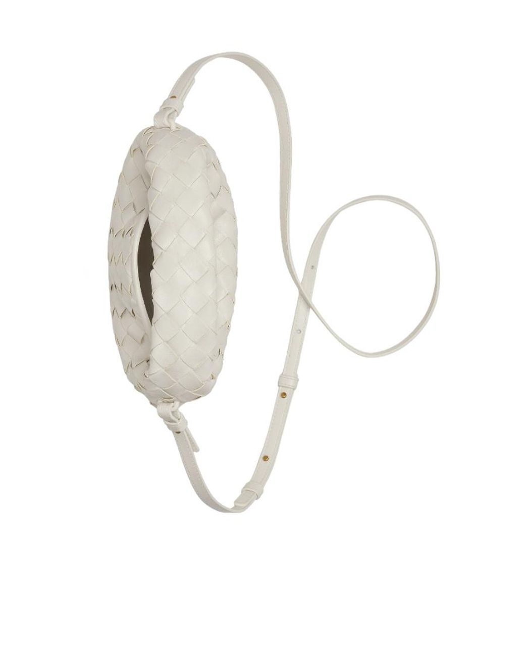 Bottega Veneta White Woven Top Handle Bag