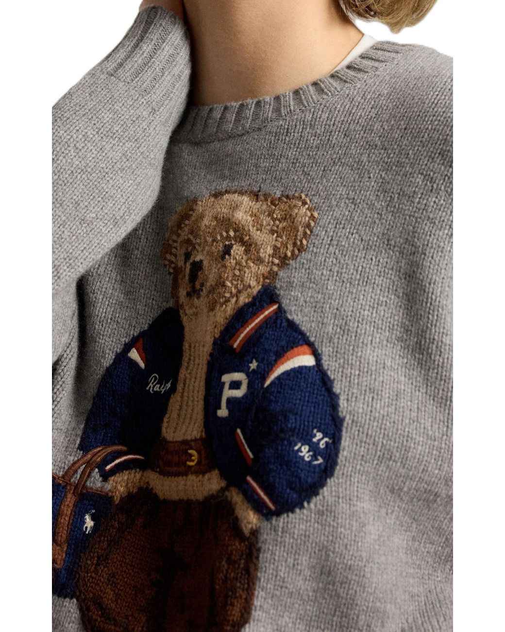 Polo Ralph Lauren Gray Bear Motif Jumper