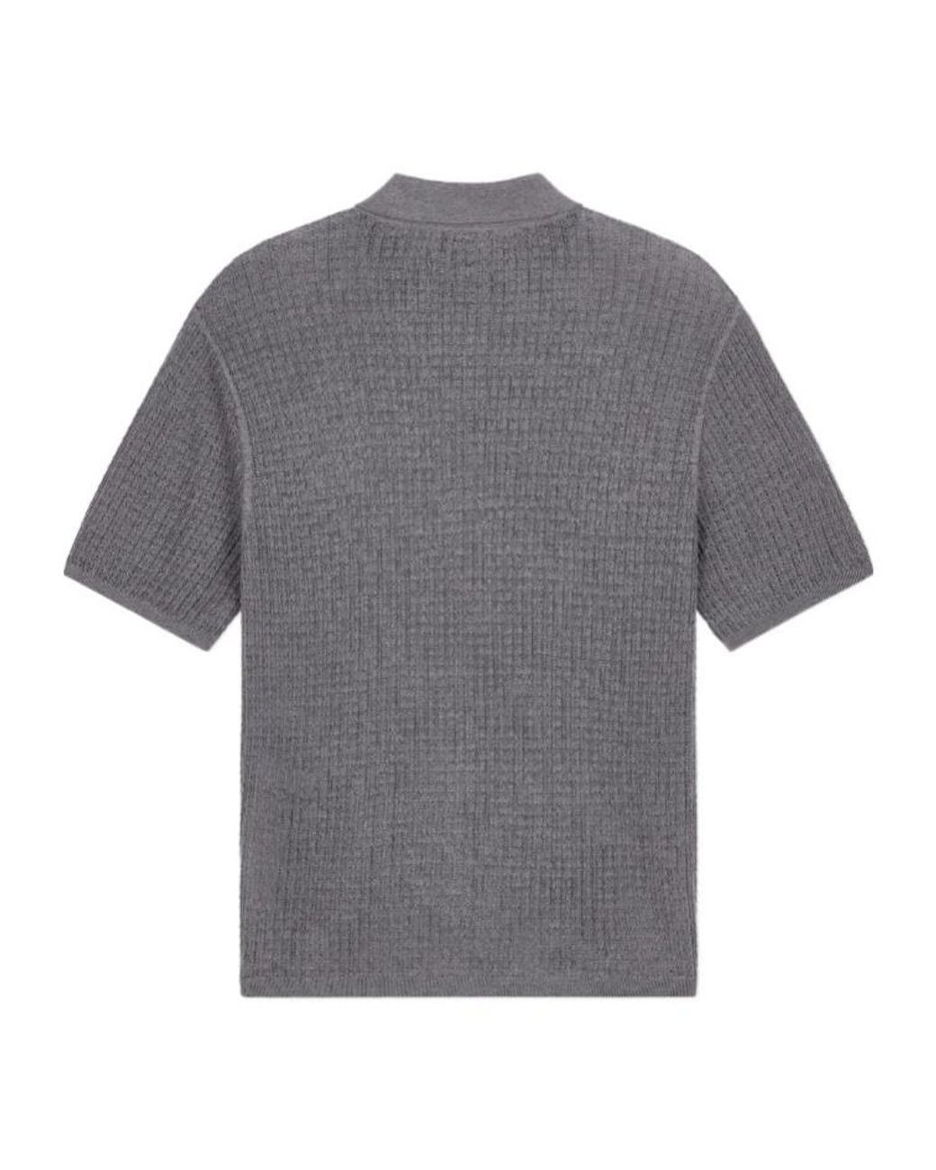 Emporio Armani Gray Polo Collar Sweater for men