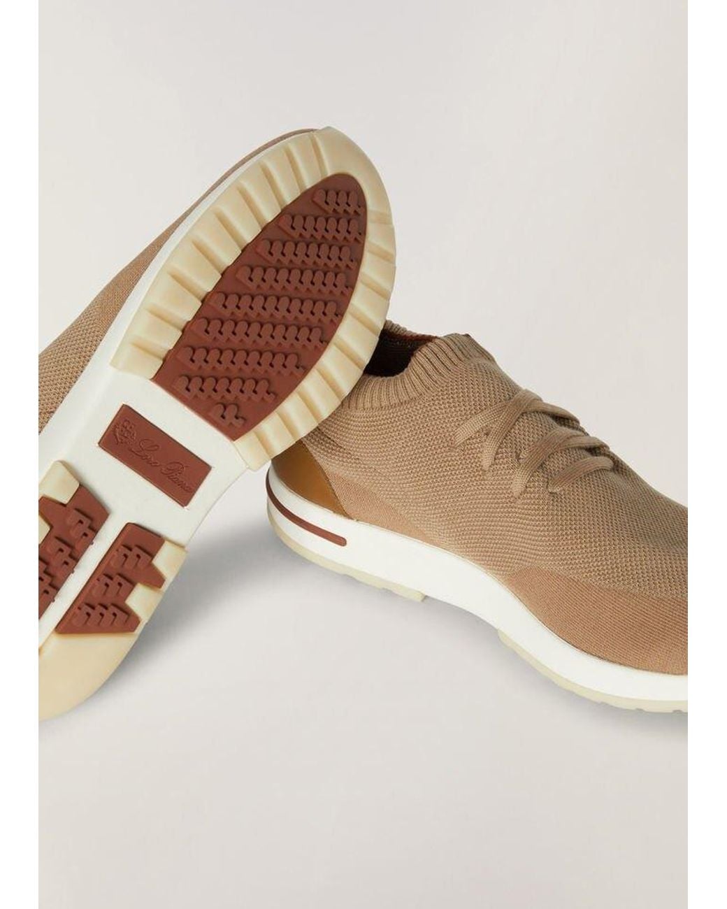 Loro Piana Brown 360 Lp Flexy Walk Knitted Leather Sneakers for men