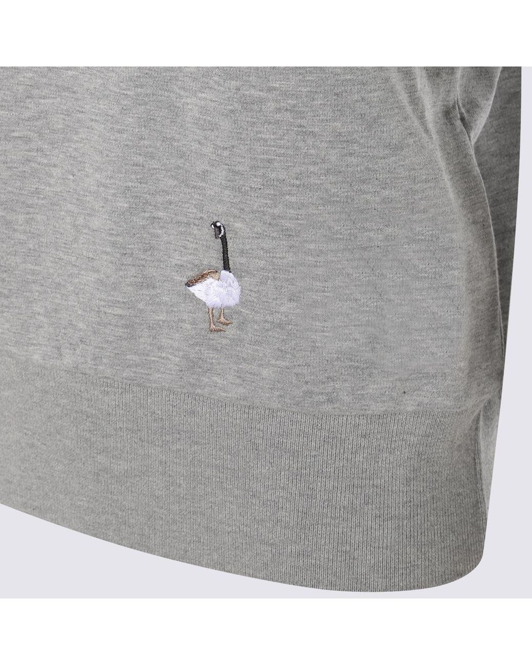 Thom Browne Gray Logo Patch Geese-Embroidered T-Shirt