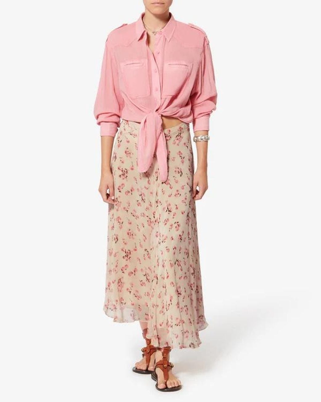 Isabel Marant Natural Isabel Marant Étoile Asymmetric Printed Skirt