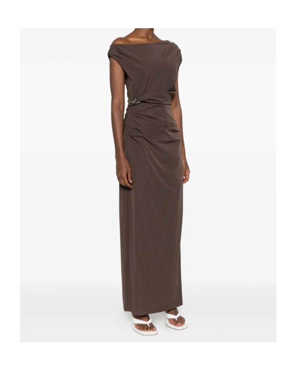 Sir Brown Sol Off-Shoulder Maxi Dress