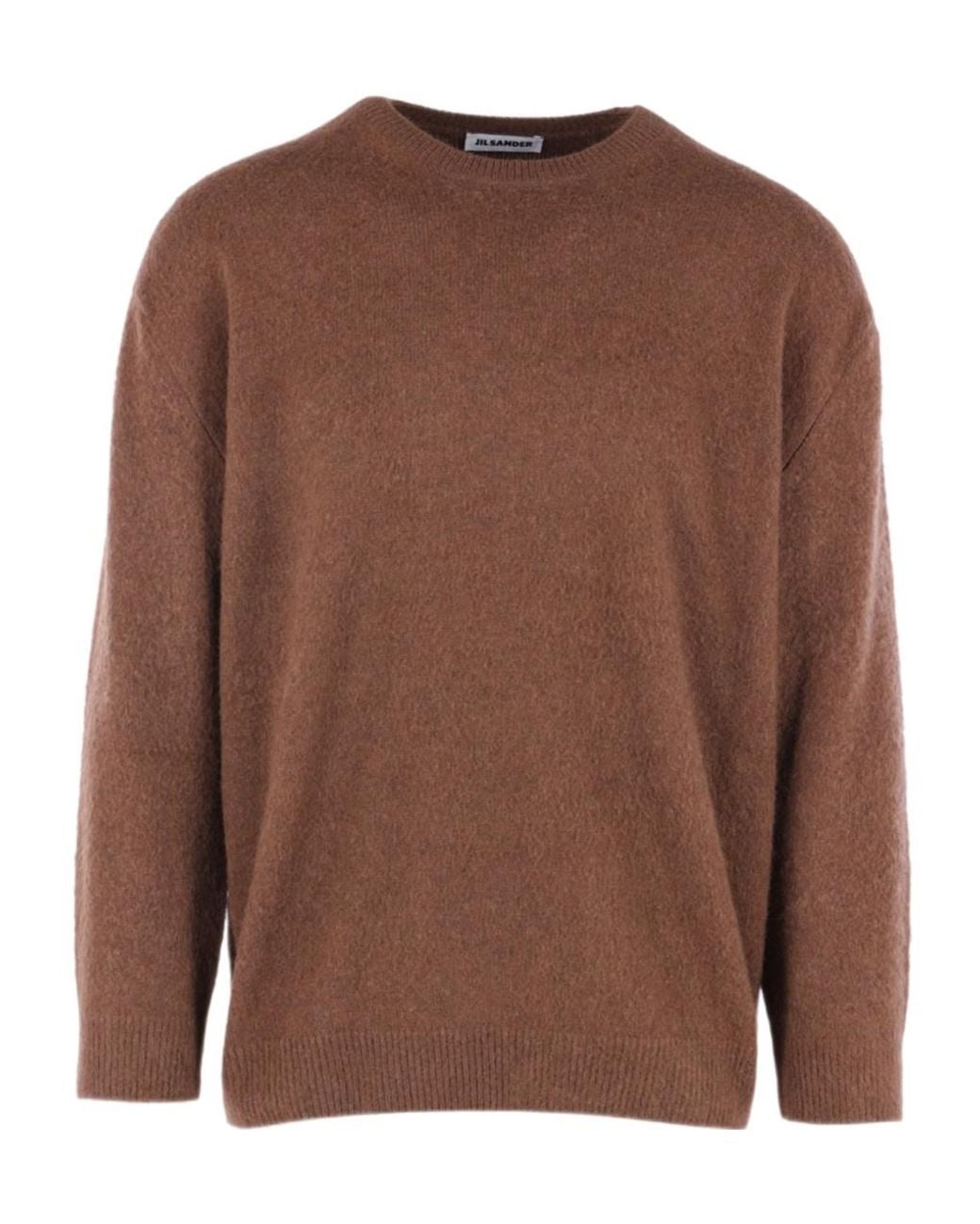 Jil Sander Brown Crew-Neck Sweater for men
