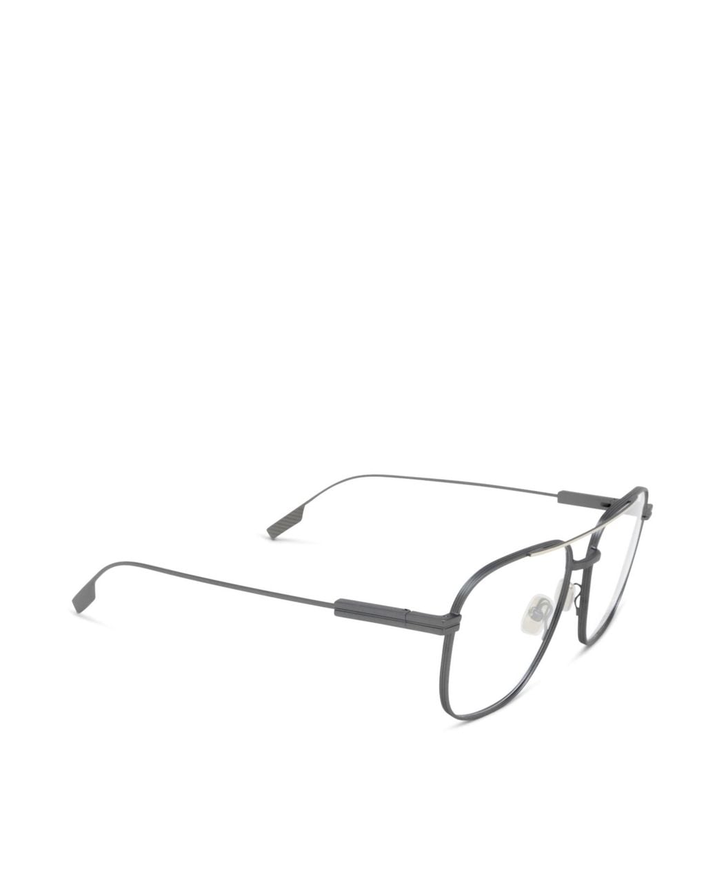 Zegna White Double Bridge Navigator Frame Glasses for men