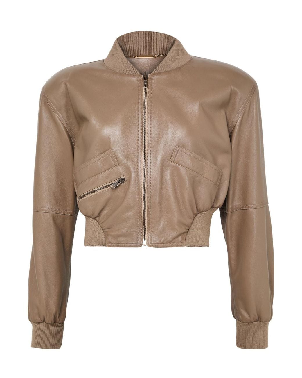 Chloé Natural Zip-Up Leather Jacket