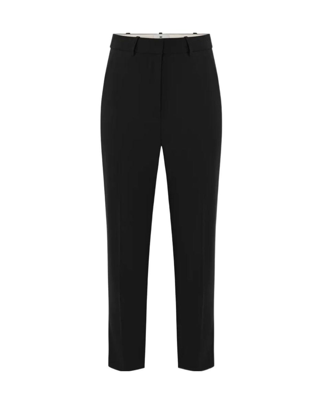 Elisabetta Franchi Black Tailored Cropped Pants