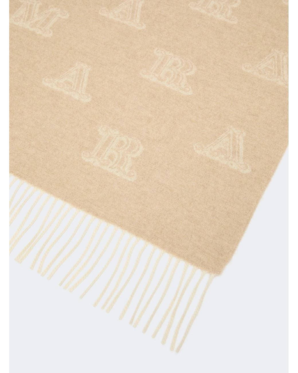 Max Mara White Mxawsklause Fringed Scarf