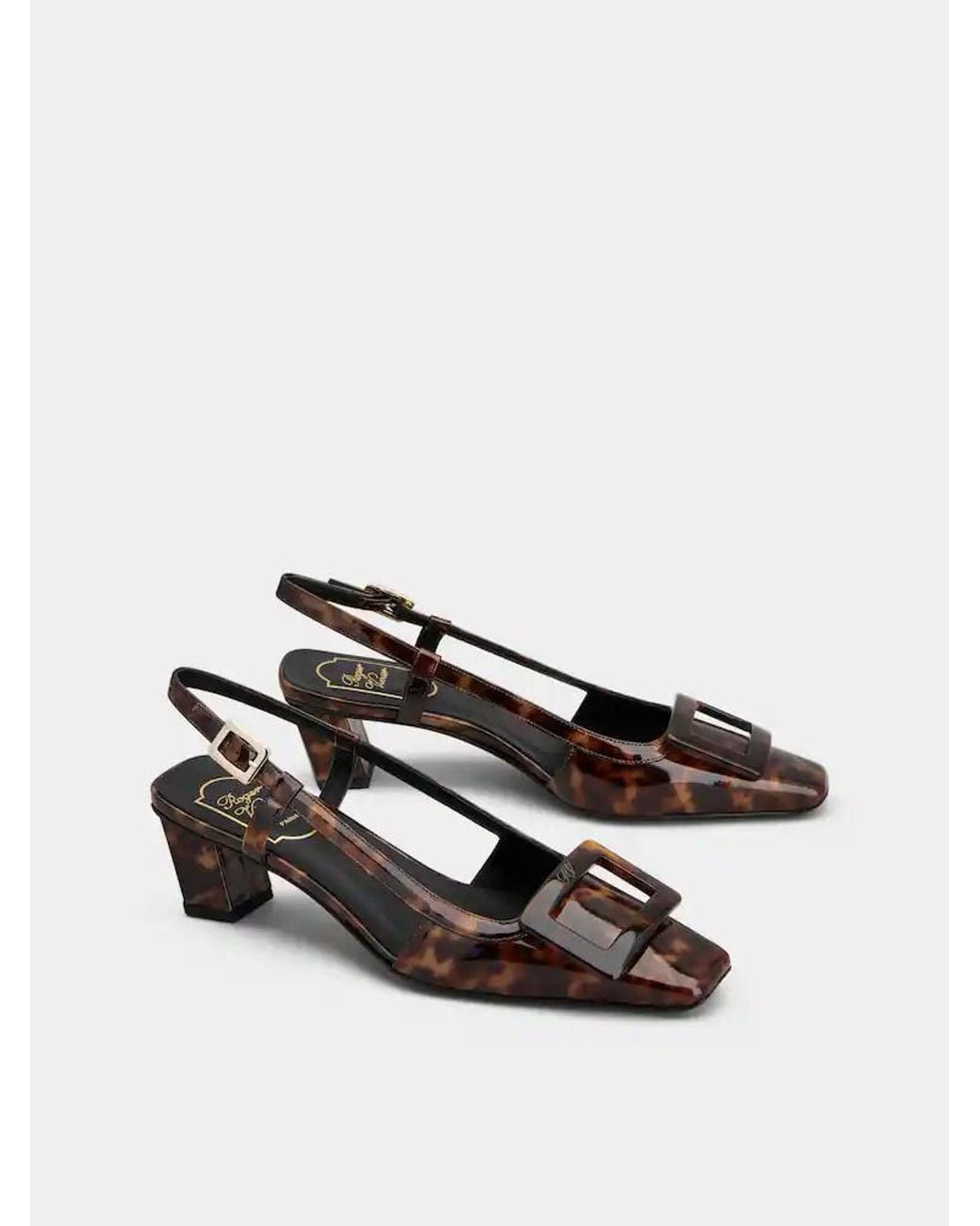 Roger Vivier Black Belle Slingback Heeled Pumps