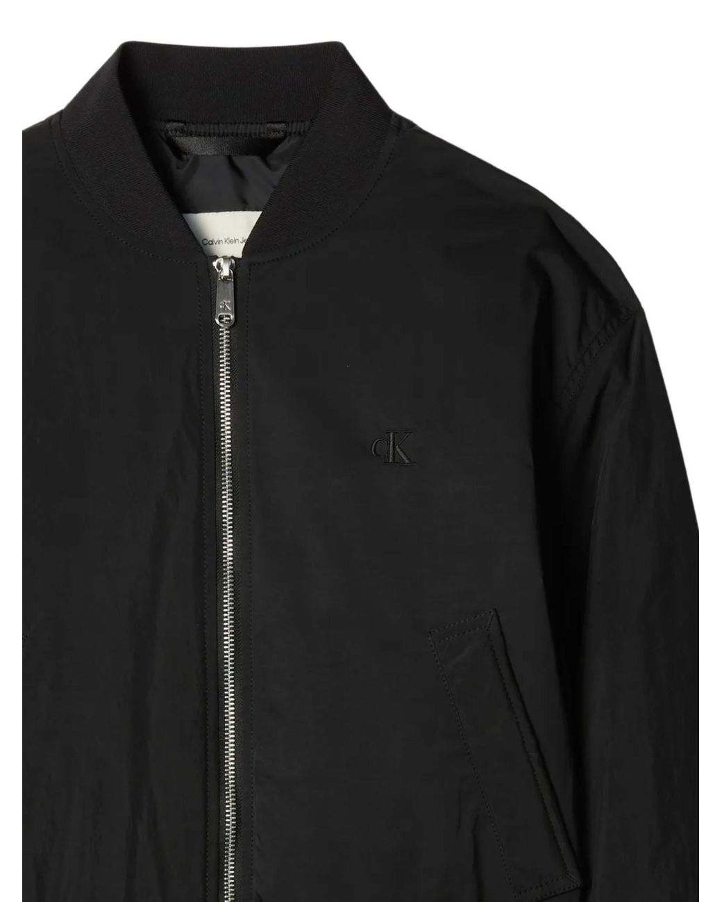 Calvin Klein Black Logo-Embroidered Zip-Up Jacket
