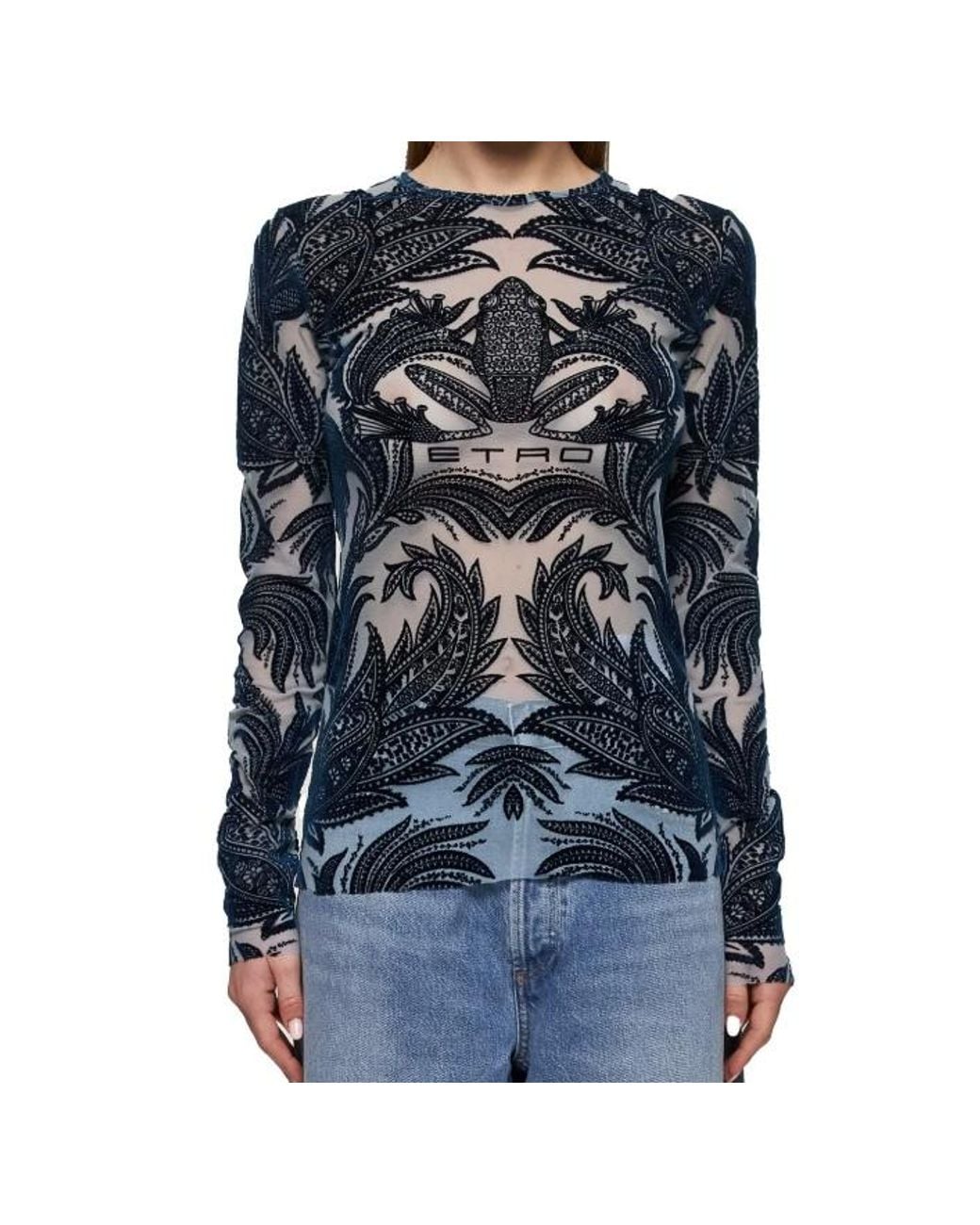 Etro Blue Paisley Motif Top