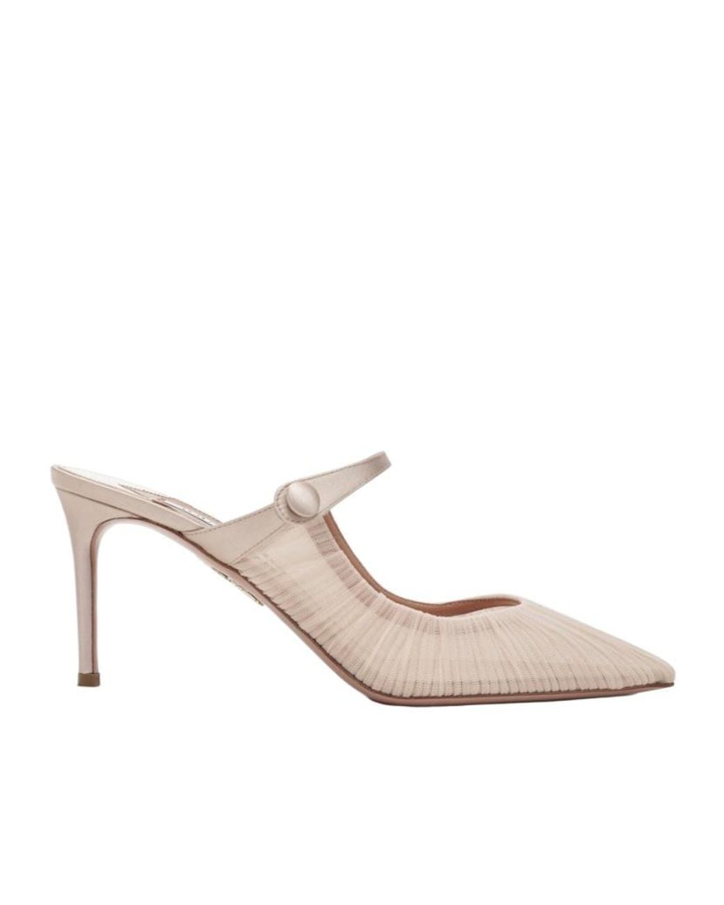 Aquazzura White Voile Mules