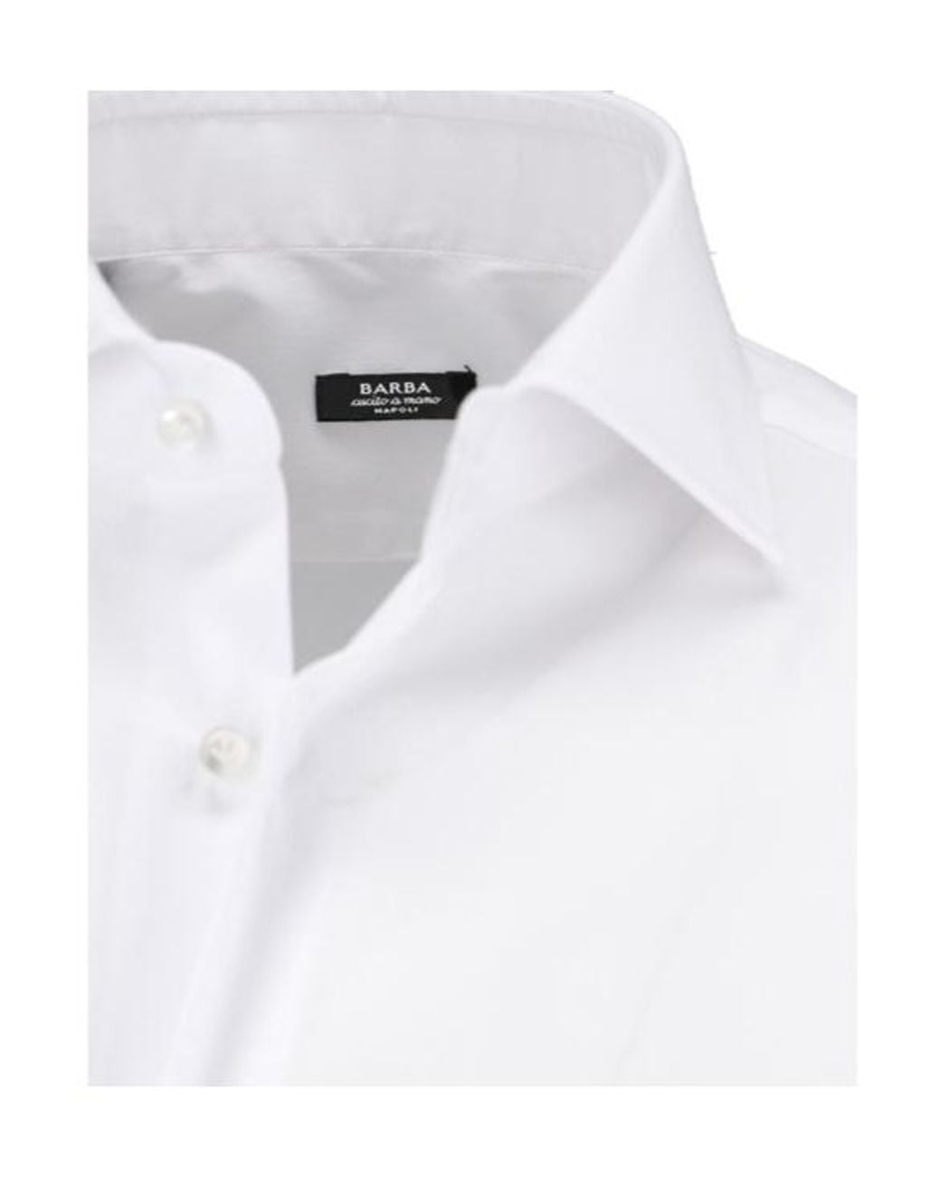 Barba Napoli White Long-Sleeved Button-Up Shirt for men