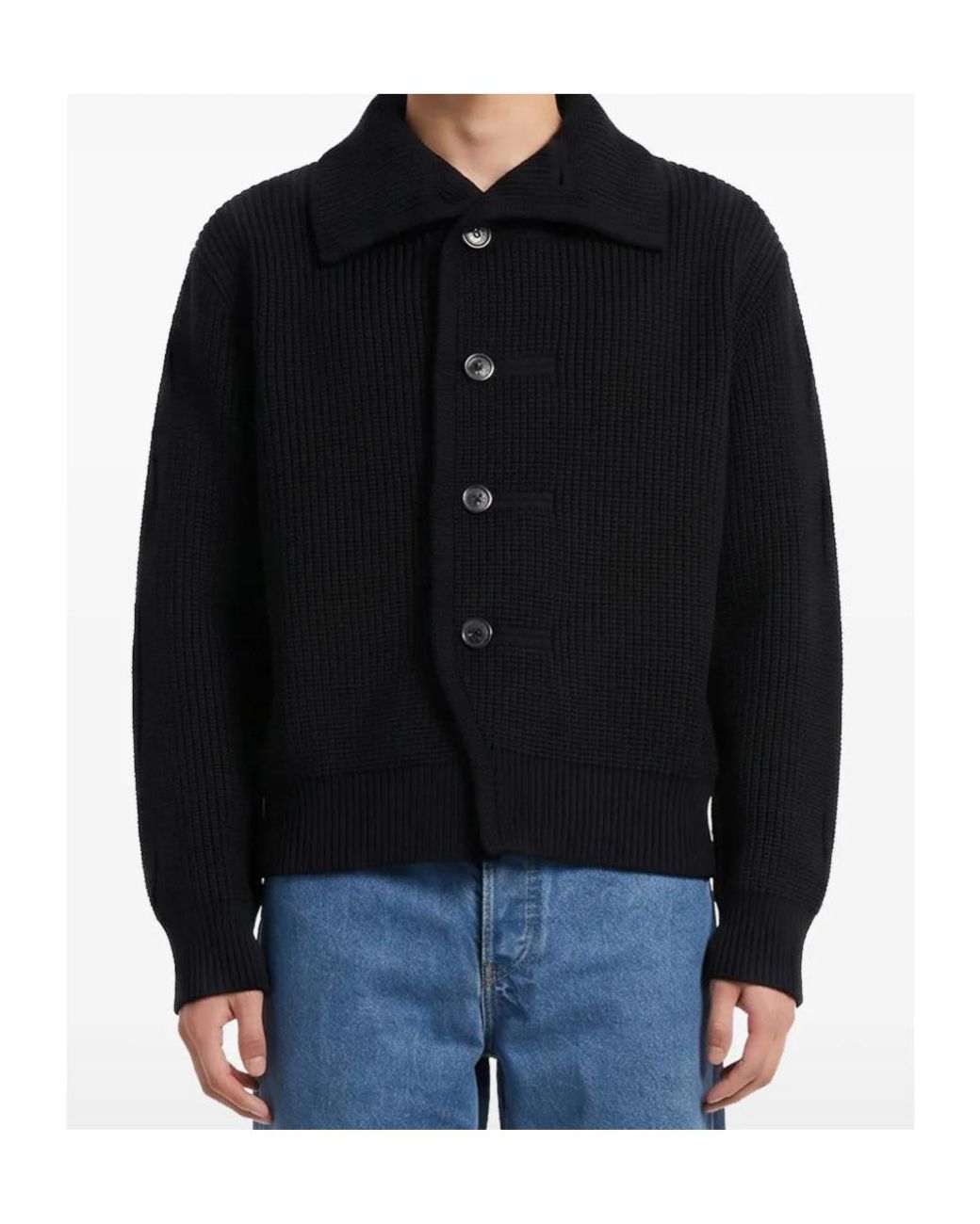 Dries Van Noten Black Chunky Cardigan for men
