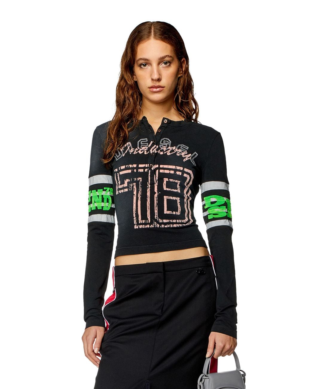 DIESEL Black ‘T-Uncserafin’ T-Shirt With Logo