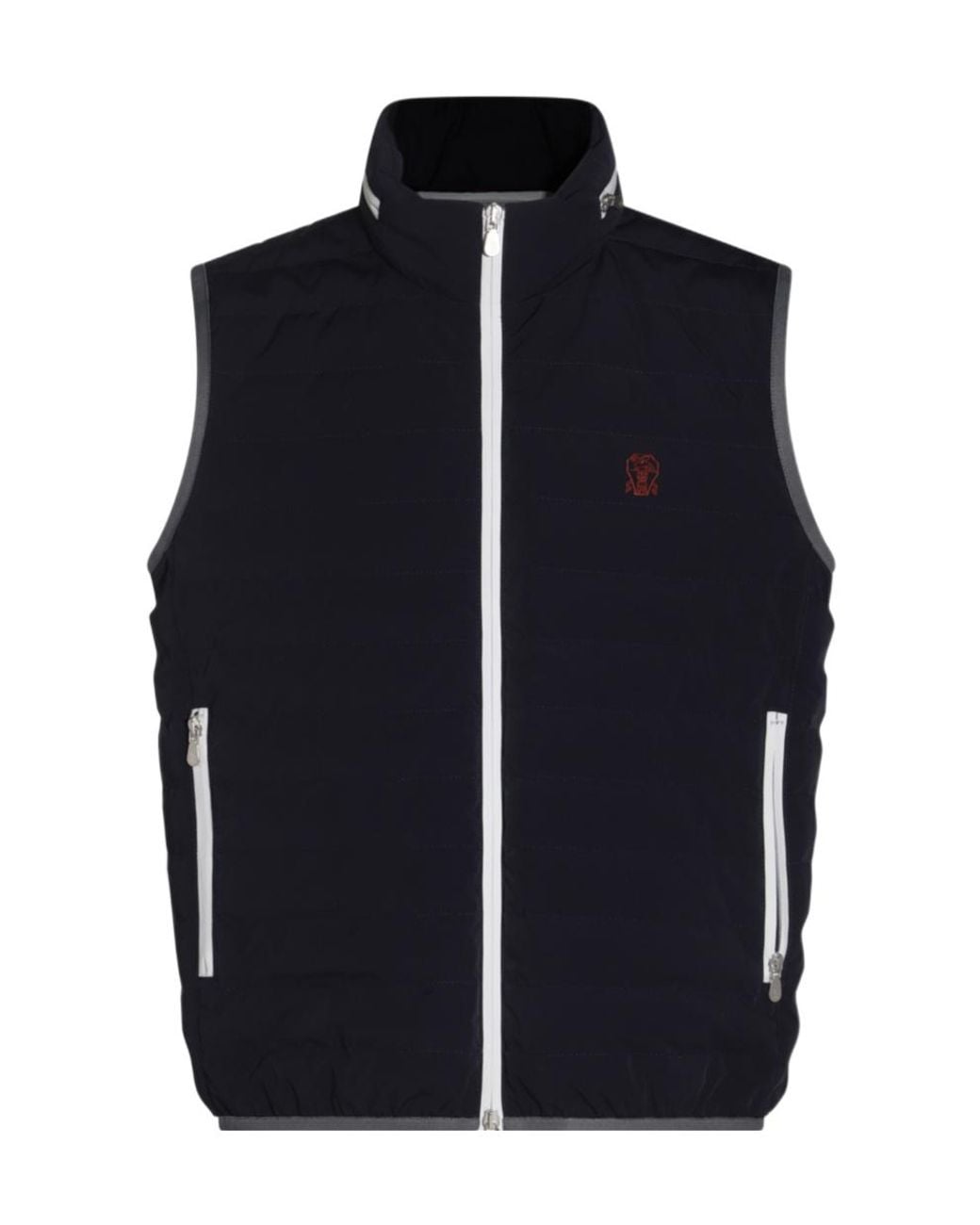 Brunello Cucinelli Blue Quilted Zipped Gilet for men