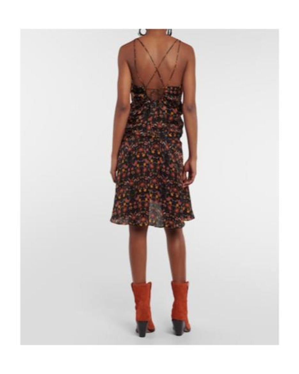 Isabel Marant Brown Presly Floral Silk-Blend Minidress