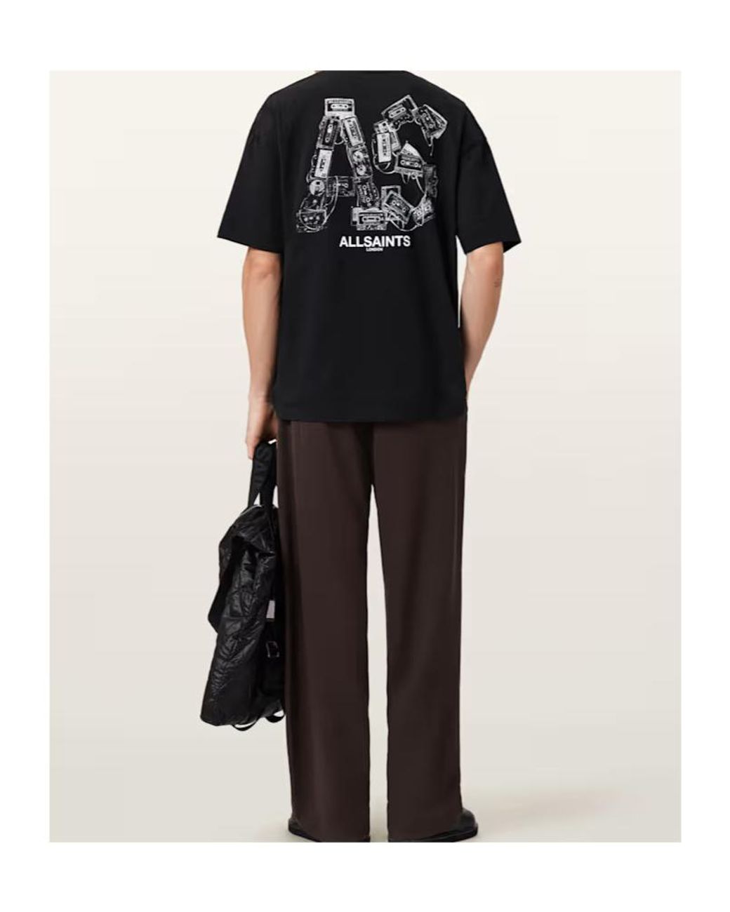 AllSaints Black Mixtape Graphic T-Shirt for men