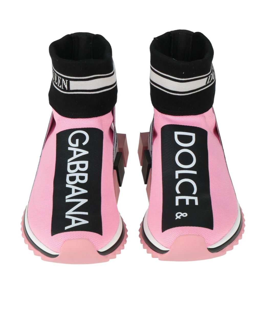 Dolce & Gabbana Pink Colorful Sock Sneakers