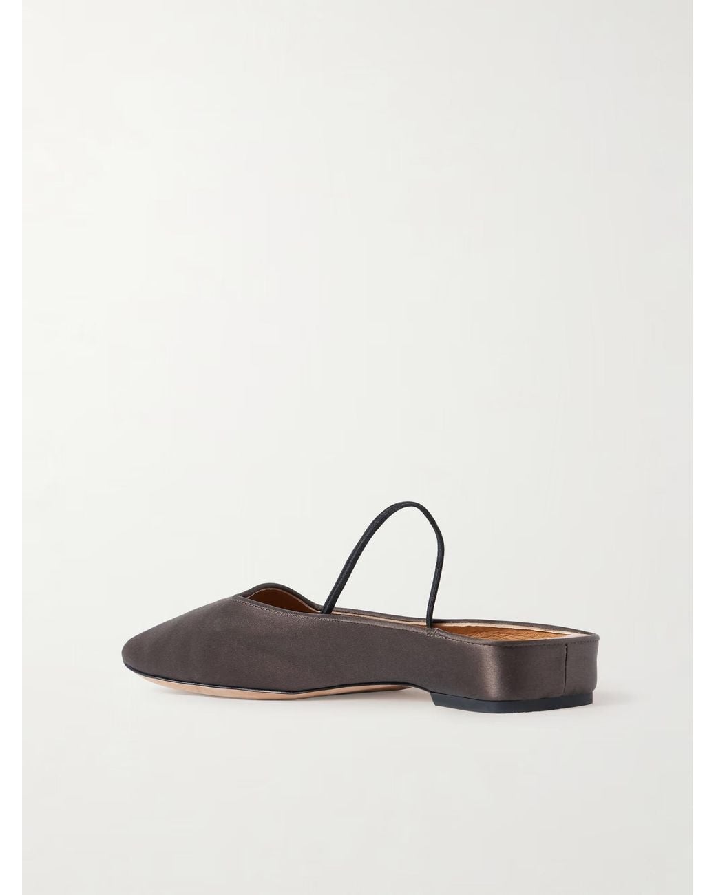Calvin Klein Brown Satin Slingback Flats