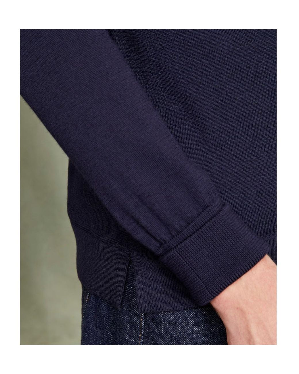 Officine Generale Blue Officine Générale Crew Neck Knitted Sweater for men