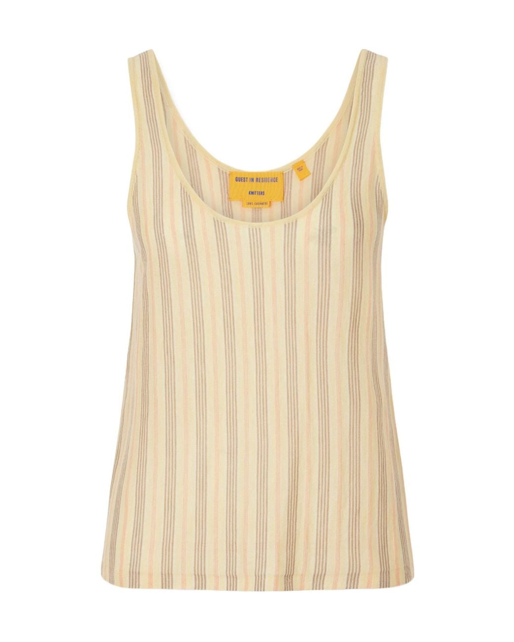 Guest In Residence Natural Striped Cashmere Vest