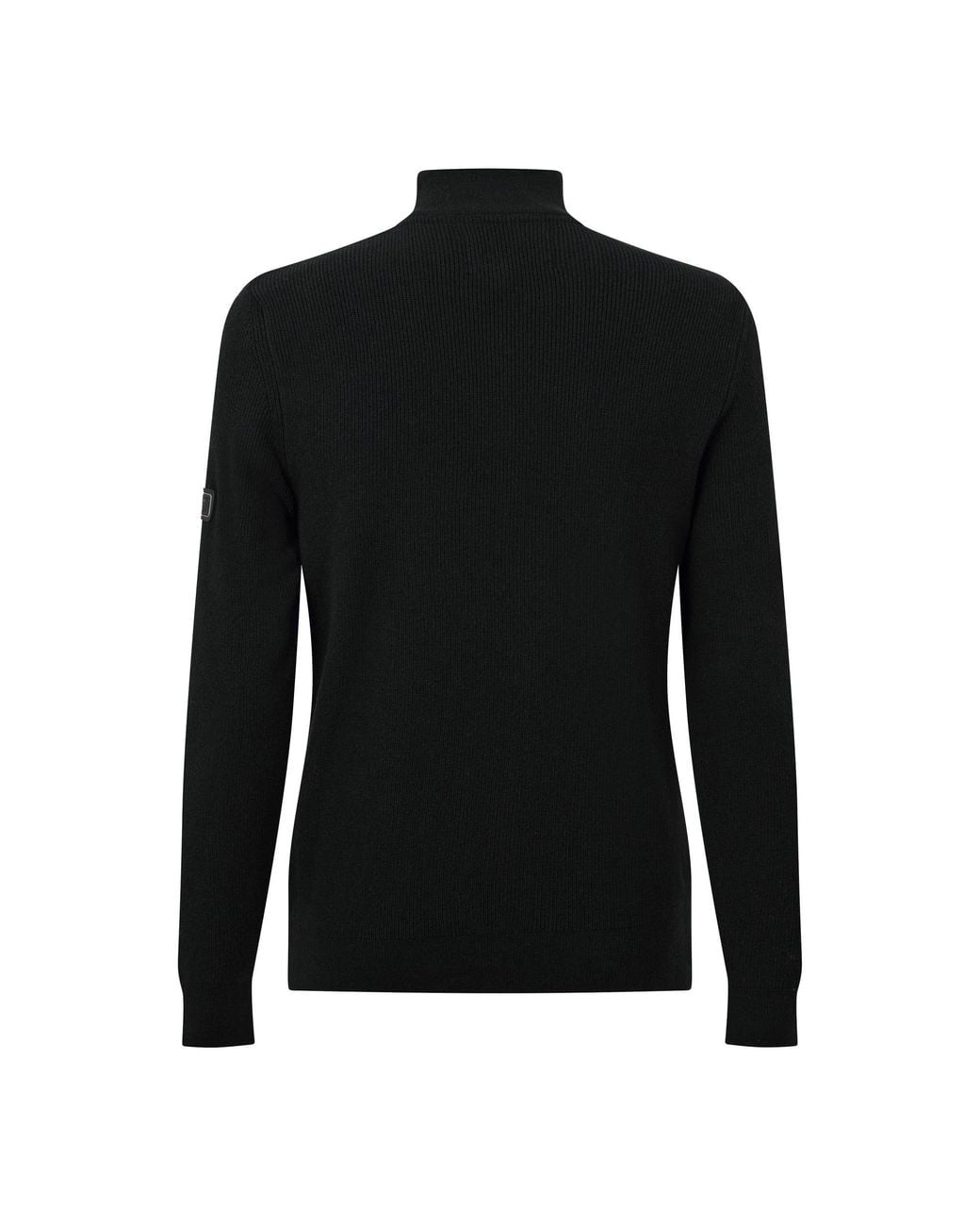 Barbour Black Quarter Zip Rib Knit Sweater for men