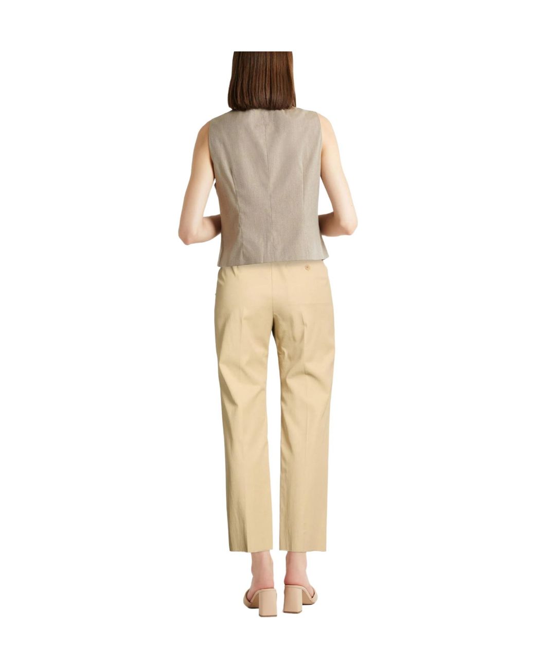 Sportmax Natural Straight-Leg Dress Pants