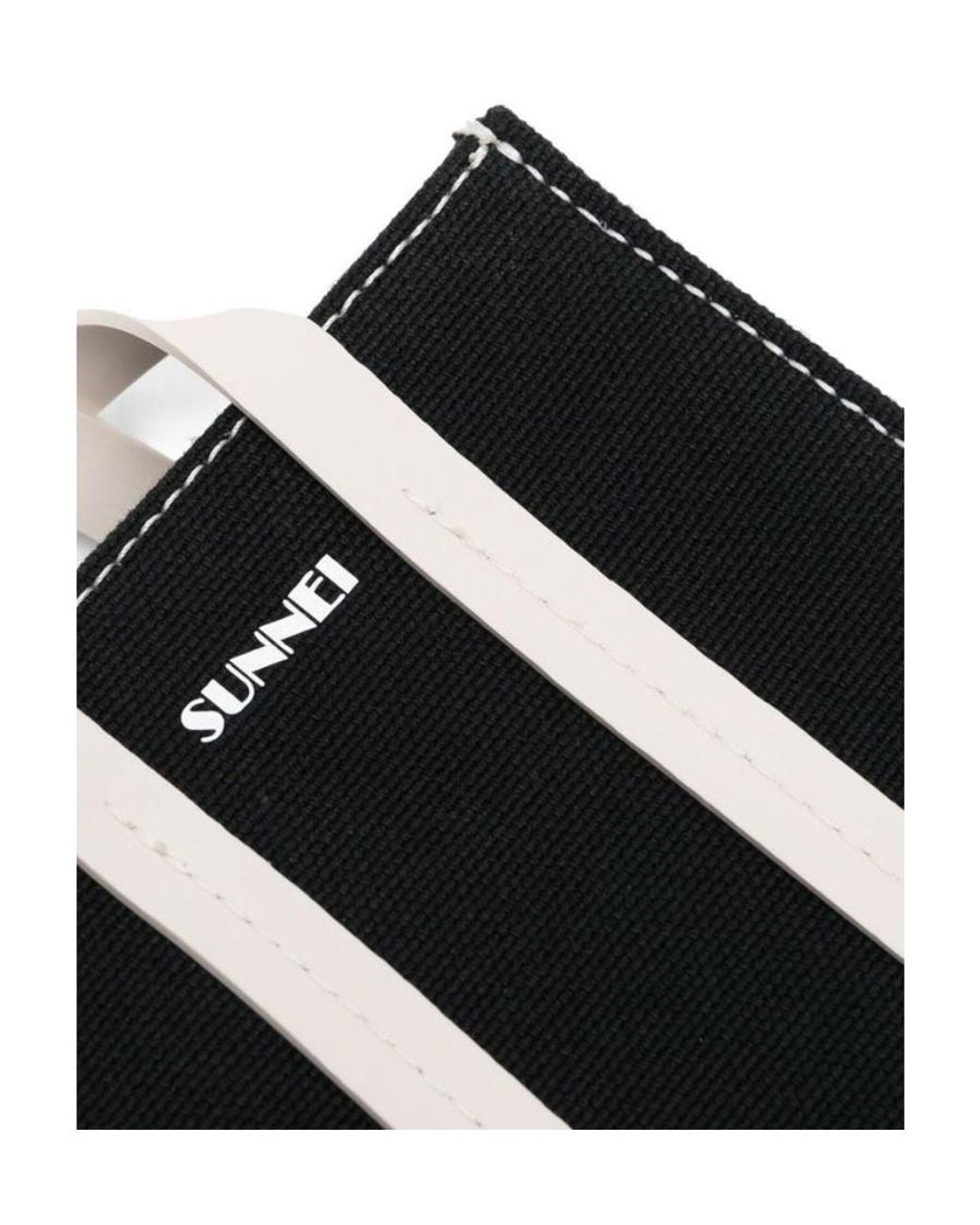 Sunnei Black Logo Printed Lanyard Pouch for men