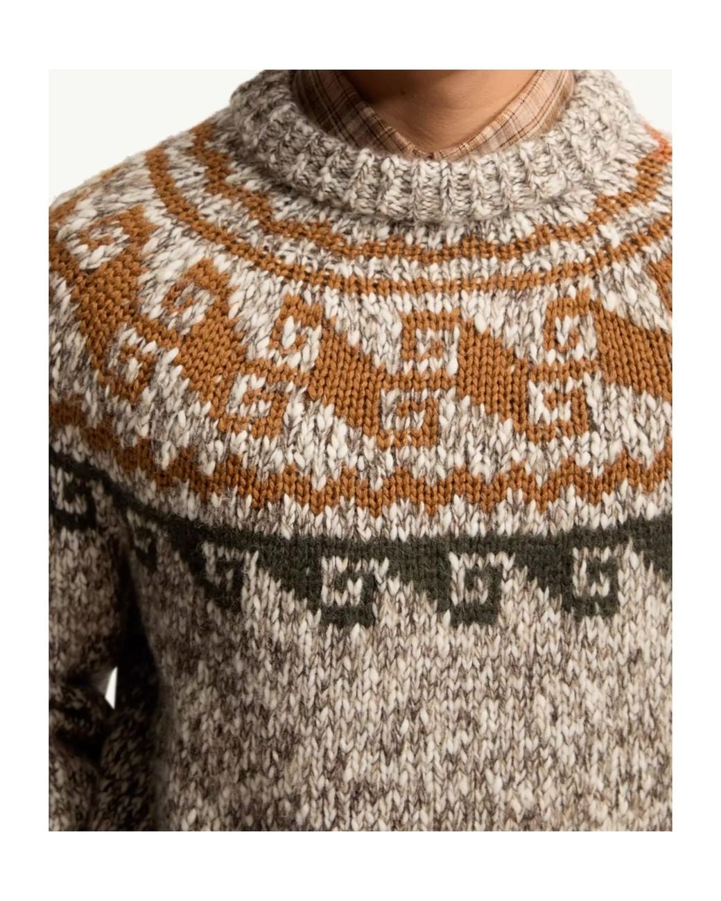 Moncler Brown Grenoble Geometric Jacquard Jumper for men
