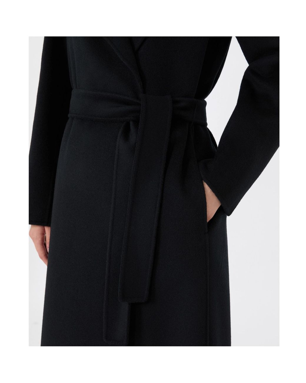 Max Mara Black Wool And Cashmere Coat With Belt
