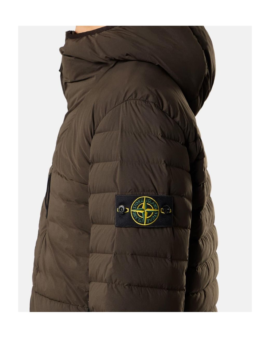 Stone Island Brown Zip-Up Down Jacket for men