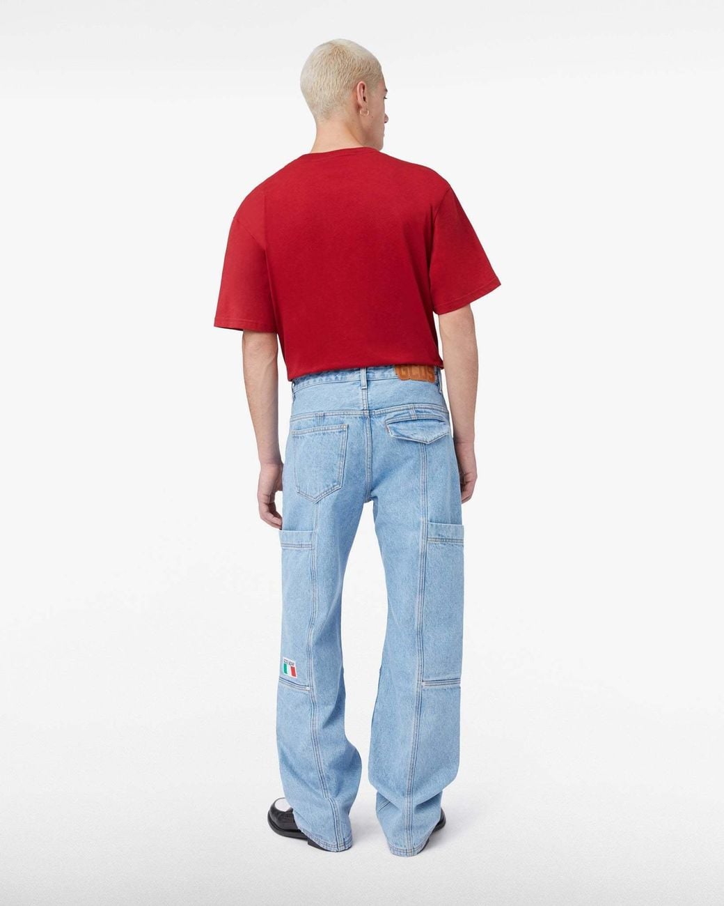 Gcds Blue Logo Patch Ultrapocket Jeans for men