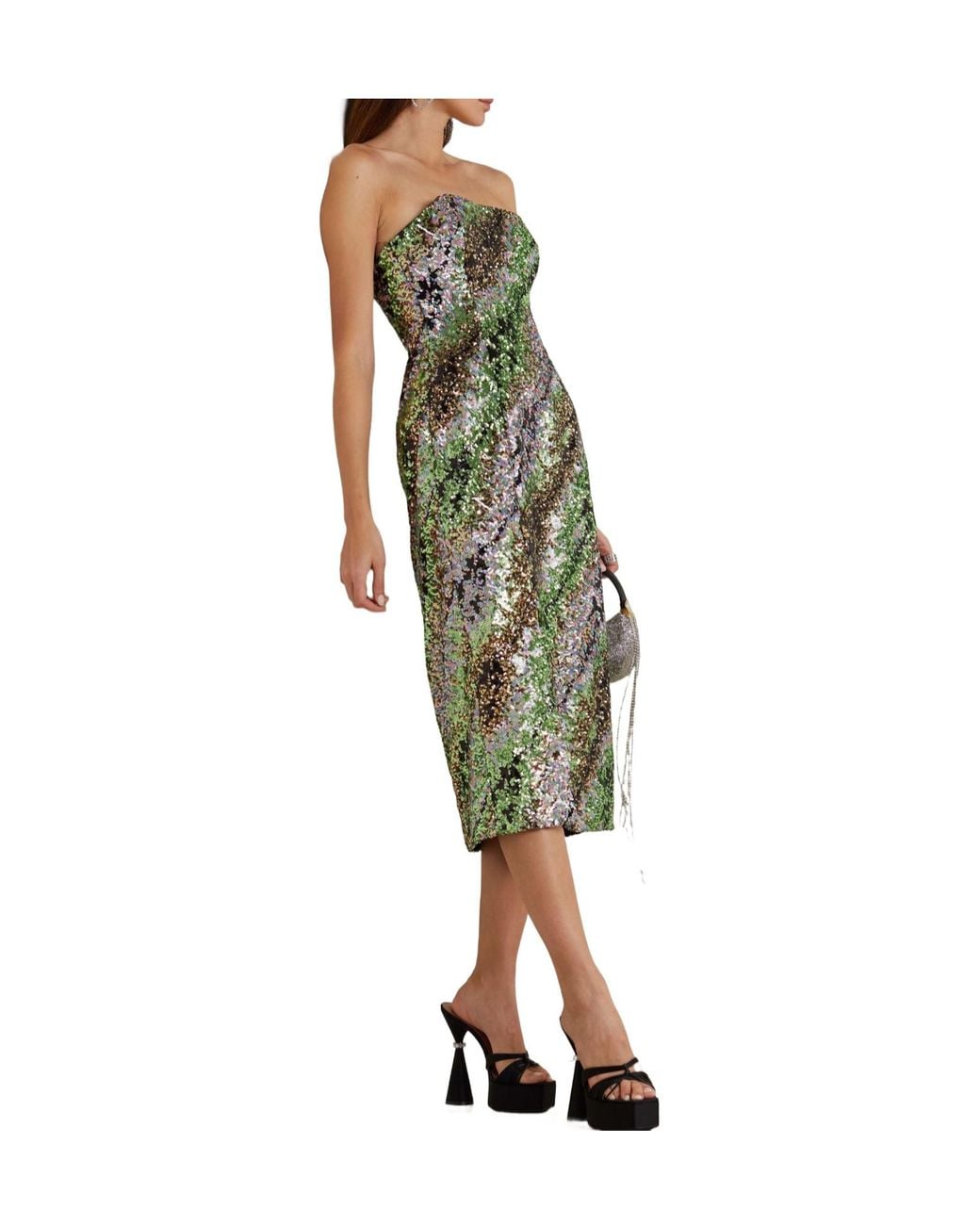 Halpern Green A Medium-Length Silk Net Dress