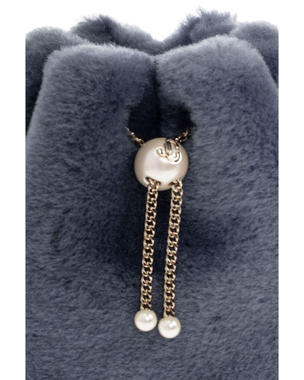Jimmy Choo Blue Bon Bon Drawstring Tote Bag