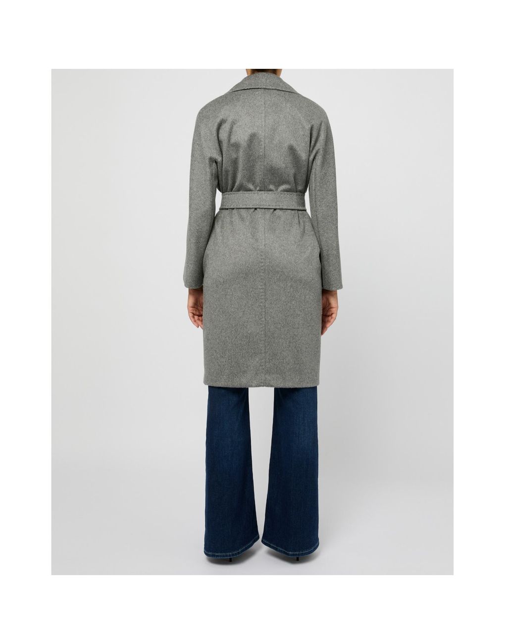 Max Mara Gray Astro Belted Double-Breasted Coat