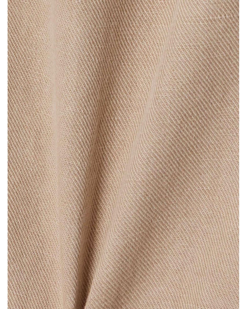 Brunello Cucinelli Natural Logo Patch High-Waisted Skirt