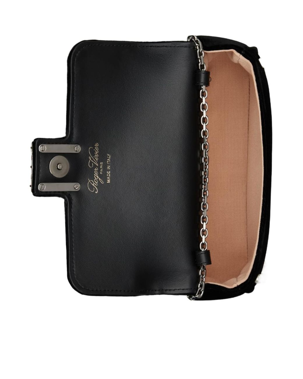 Roger Vivier Black Jeu De Fille Embellished Velvet Clutch Bag