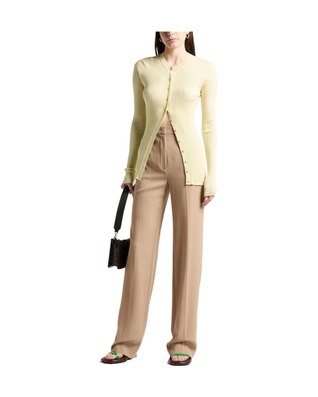 Max Mara Natural Solid-Colored Straight-Leg Pants