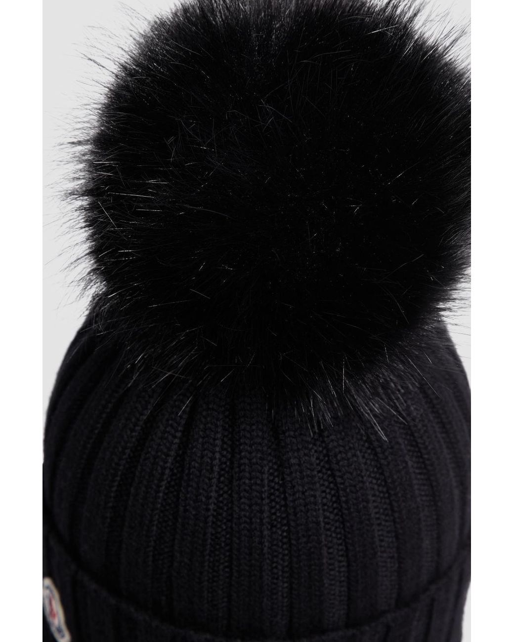 Moncler Black Logo Patch Beanie