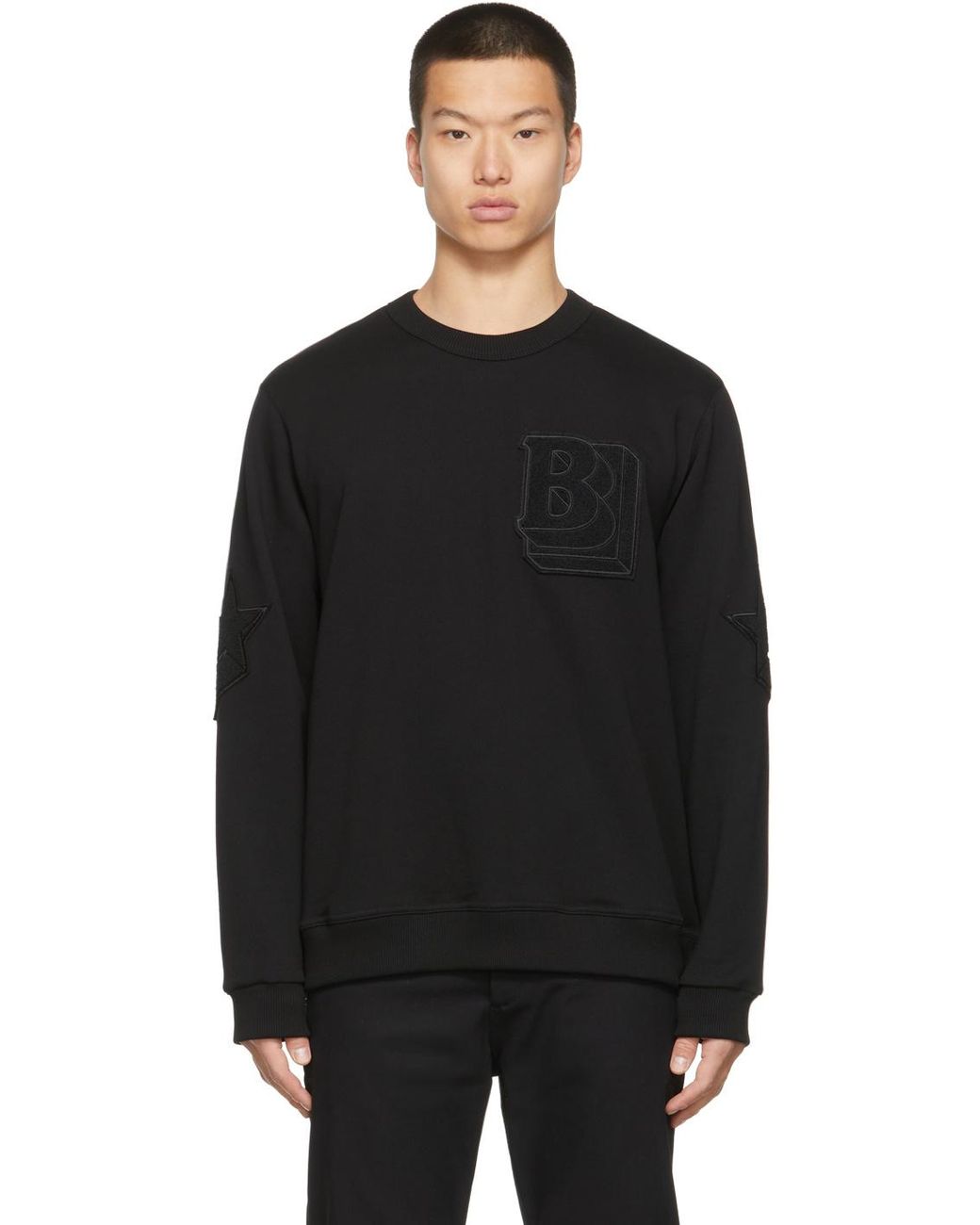 Burberry Black Letter-Graphic Cotton Sweatshirt for men