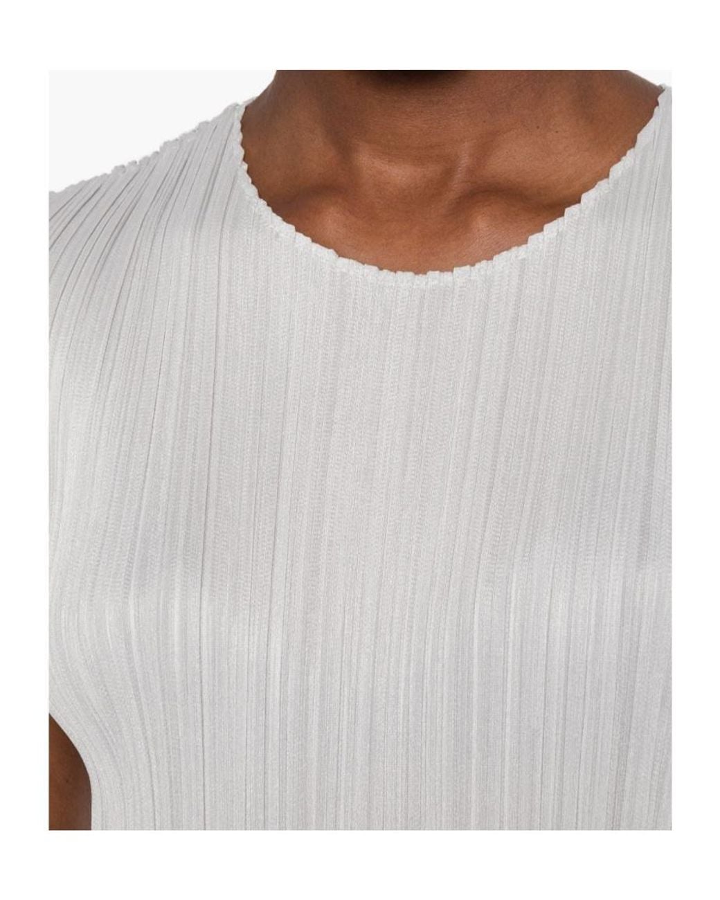 Pleats Please Issey Miyake White Pleated Dress