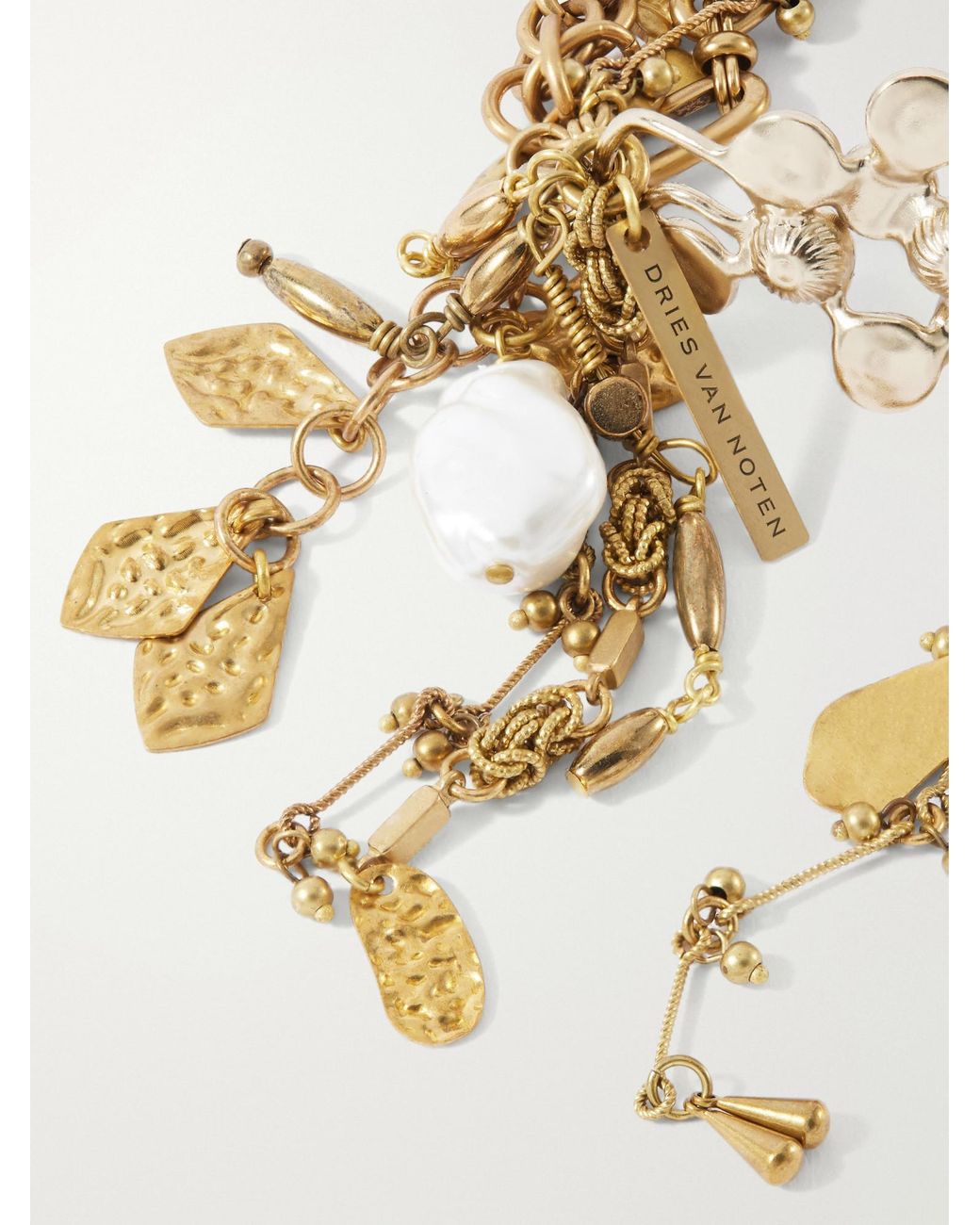 Dries Van Noten Metallic Embellished-Tone Bracelet