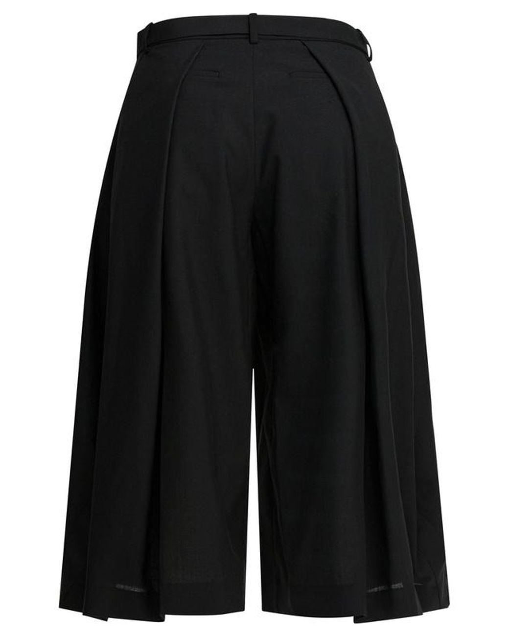 Sacai Black Wide-Leg Cropped Trousers